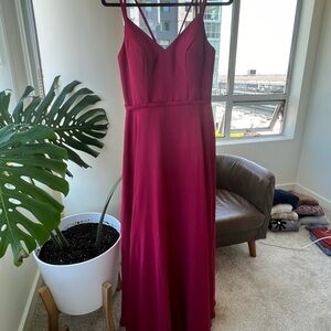 Azazie maroon maxi dress